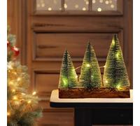 Albero artificiale in miniatura da tavolo, mini albero di Natale con decorazione