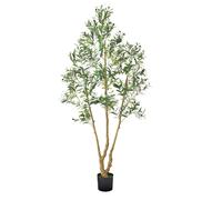 Albero Artificiale Interno 2134 mm Albero di Ulivo Artificiale Vaso Nero