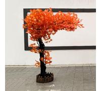 albero artificiale interno Acero Artificiale Da Interno, Acero Rosso, Simulazione Di Acero Giapponese Rosso Nano, Pianta Finta Realistica Con Recinzione, For La Decorazione Del Giardino Di Casa, Uffic