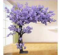 Albero Artificiali Grande Ciliegio Giapponese Artificiale, ciliegio simulato Fatto a Mano, Petali Viola, Non influenzato dal Tempo e dalla Stagione, Sempre Pieno di vitalità(1.5x1m/4.9x3.3ft)