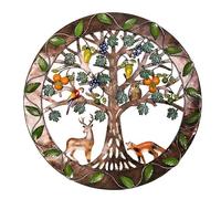 Albero artistico da parete in metallo con vivaci motivi animali per un tocco di creatività in ambienti interni ed esterni