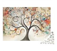 Albero Artistico Puzzle 1000 Pezzi Carta per Adulti Sfondo Colorato Gioco di Puzzle 1000 Pezzi Relax Famiglia 70x50cm/1000pcs