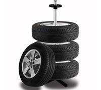 STAKMANN Albero Asta Porta Pneumatici con 4 Supporti per Cerchioni da Auto, Camion, Moto, Scaffale Portagomme Salvaspazio per Gommista, Officina, Meccanico, Struttura in Ferro Resistente