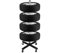 Albero Asta Porta Pneumatici Albero per Pneumatici Ferro Salvaspazio con Ruote