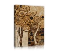 Albero astratto della vita Tela di canapa Wall Art Contemporaneo Swirl Immagini Stampe d'arte per soggiorno Camera da letto Home Nature Decor 35x45cm Innerframe