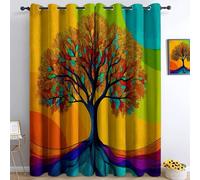 Albero Astratto Della Vita Tende Oscuranti Termiche Isolanti - Ridurre Il Rumore, Termiche Isolanti per Camera da Letto - 2 Pannelli per camera da letto soggiorno, Colore, 183 x 214 cm