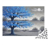 Albero blu fantasia Puzzle 1000 Pezzi In Cartone Pressato, Un Puzzle Per Mindfulness, Ideale Per Hobby Creativo, Idea Regalo Originale 52x38cm/1000pcs