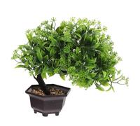Albero Bonsai Artificiale Realistico da Interno, Verde, Plastico | Riutilizzabile, Non Richiede Acqua Né Potatura, per Uffici e Guesthouse, Decorazione Artistica
