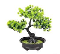 Albero bonsai decorativo per interni realizzato con componenti in plastica per resistenza all'accumulo di polvere e all'usura nel tempo