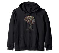 Albero Cervello Astratto Anatomia Natura Arte Felpa con Cappuccio