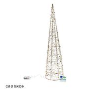 ALBERO CONO LUMINOSO DIAMONDS A BATTERIA CON LUCI LED DIAM. CM 18X80 H ART. 7127