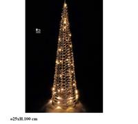 ALBERO CONO NATALIZIO LUMINOSO IN FERRO 50 LED ORO ART.11669