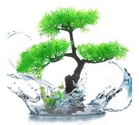 Albero d'acquario, artificiale Waterscape Fish Hides Tree - Paesaggio Acquatico di Pesce Rosso, Set di decorazioni per acquario albero di fiori e accessori per l'arredamento del serbatoio