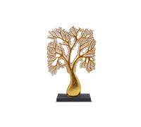 Albero Decorativo Casa in Resina Colore Oro 45 cm