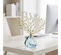 Albero Decorativo in Metallo Dorato Soprammobile a Forma di Pianta