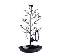 Albero dei gioielli Stile artistico a forma di sicomoro for gioielli con espositore for orecchini ad albero uccello in lega metallica a doppio strato(Ancient Black Bird Tree)