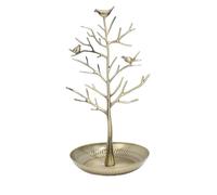 Albero dei gioielli Stile artistico a forma di sicomoro for gioielli con espositore for orecchini ad albero uccello in lega metallica a doppio strato(Ancient cyan Bird Tree)