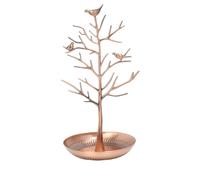 Albero dei gioielli Stile artistico a forma di sicomoro for gioielli con espositore for orecchini ad albero uccello in lega metallica a doppio strato(Bronze bird tree)
