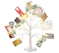 Albero dei soldi con dodici clip trasparenti, porta biglietti della lotteria, decorazioni speciali per la casa, albero dei soldi regalo per laurea, matrimonio, compleanno, promemoria
