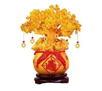 Albero dei soldi di cristallo Feng Shui Cristallo di quarzo citrino Albero dei soldi Stile bonsai Decorazione per fortuna Soldi Buona fortuna Ricchezza Prosperità e successo Palude citrino,Red