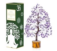 Albero dei soldi in pietra preziosa di ametista Crocon bonsai per la guarigione regalo per donne pietra dei chakra equilibrio spirituale decor per la casa regali di compleanno per sorelle, 10-12"