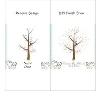 Albero della firma dell'impronta digitale Decorazione del libro degli ospiti con impronte digitali for la partecipazione alla festa di matrimonio fai da te Per Festa(Color05,35x50cm 14x20inch)