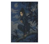Albero della luna ninja Puzzle 1000 Pezzi in Legno, Gioco per Famiglia | Cielo celeste, Guerrieri giapponesi, Incisione giapponese su xilografia, Struttura in Legno, Sfida Puzzle, Gioco Mentale