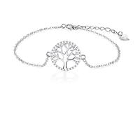 Albero della vita bracciale in argento 925 per le donne, charms regolabile amore bracciali amicizia braccialetto fortunato gioielli regali per BFF ragazze adolescenti comunione battesimo compleanno