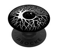 Albero della vita celeste Yin Yang, luna mistica e radici PopSockets PopGrip Adesivo