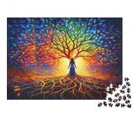 Albero della Vita Colorato Puzzle 1000 Pezzi per Adulti Set Puzzle 1000 Pezzi Stile Artistico Relax Decorazione Regalo 38x26cm/1000pcs