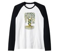 Albero della Vita DNA Yggdrasil Ancestry Roots Codice genetico Maglia con Maniche Raglan