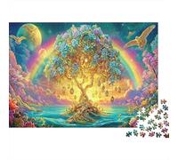 Albero della Vita Fantasia Puzzle 1000 Pezzi Carta Gioco di Puzzle 1000 Pezzi Scena Arcobaleno Sognante Puzzle per Adulti Relax Famiglia Regalo Casa 70x50cm/1000pcs