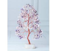 Albero della vita in cristallo di quarzo rosa e ametista albero della pietra preziosa fatta a mano albero della vita dei chakra albero Feng Shui con base in quarzo naturale bonsai dell'albero dei