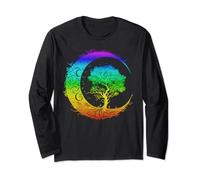 Albero della Vita Mezzaluna Fasi Mandala Chakra Yoga Mistico Maglia a Manica
