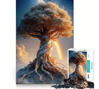 Albero della Vita Mistico con Arcobaleno Puzzle Difficile per Adulti, 1000 Pezzi Gioco di Pensiero, Divertimento Tranquillo, Opera d'Arte di Precisione (38x52cm)