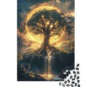 Albero della Vita Mistico Puzzle 1000 Pezzi Carta per Adulti Scena della Cascata da Sogno Puzzle per Famiglia Relax Decorazione Regalo 38x26cm/1000pcs