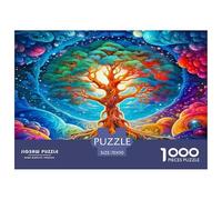 Albero della Vita Puzzle 1000 Pezzi Adatto Per Adulti Un Enigma Impossibile Albero della Vita Decorazione Della Casa Sfide EduGattoive in Carta Originale Regalo Per Adolescenti 70x50cm/1000pcs