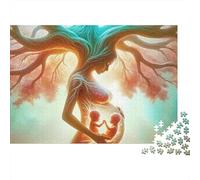 Albero della Vita Puzzle 1000 Pezzi per Uomini | Puzzle Impossibile Figura a Forma di Albero Tiene un Bambino Gioco Educativo e Decorazione per la Casa 70x50cm/1000pz