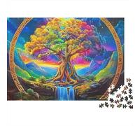 Albero della Vita Puzzle per Adulti Puzzle 1000 Pezzi Cascata Arcobaleno Gioco di Puzzle 1000 Pezzi Relax Famiglia Decorazione 70x50cm/1000pcs