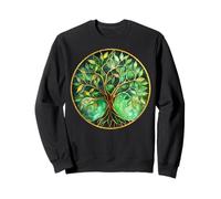 Albero della vita, simbolo delle radici, spirituale, verde vibrante Felpa