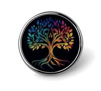 Albero della vita Speranza per il futuro spilla rotonda per uomo donna moda distintivo collare pin vestito giacca zaino accessori