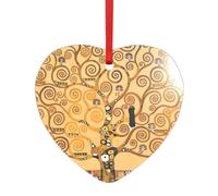 Albero della Vita Stampa Cuore Rotondo Acrilico Accessori Festivi Ornamento Per Natale Multi Scene Decorazioni Regali