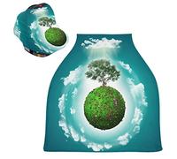 Albero Della Vita Verde Auto per Bambini Passeggino Tettoia Copri Seggiolino Copertura Infermieristica per L'Allattamento Al Seno All-In-1 Morbido Traspirante Elastica Tettuccio