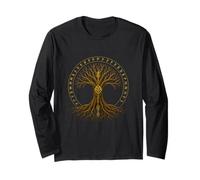 Albero della Vita Vichingo Midgard Thor Walhalla Maglia a Manica