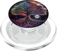 Albero Della Vita Yoga Foglie Simbolo Spirituale Natura Luna Cosmica PopSockets PopGrip per MagSafe