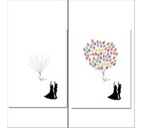 Albero Delle Impronte Digitali Del Matrimonio Albero delle impronte digitali del matrimonio Libro degli ospiti Firma Pittura Bacio della coppia Festa I migliori auguri(Color04,50x70cm 20x28inch)