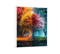 Albero delle quattro stagioni Diamond Painting Fumetti Diamond Painting Adulti, Kit per Pittura Diamante Fai Da Te 5D, Hobby Creativi Adulti Diamantini Crystal Art per Decorazioni Casa 50x70cm 0a-854