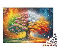 Albero delle quattro stagioni Puzzles 1000 Pezzi Carta riciclata per adulti Puzzle per adulti Gioco educativo con sfida Regalo e attività divertente per casa 70x50cm/1000pcs