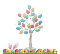 Albero delle uova di Pasqua - Centrotavola con luce a LED da 23,6 pollici, display con uova scoppiettanti colorate, decorazione primaverile alimentato a batteria tramite USB | Albero di Pasqua per