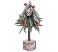 Albero delle vacanze smerigliato da 20 cm con supporto in legno stabile (B)